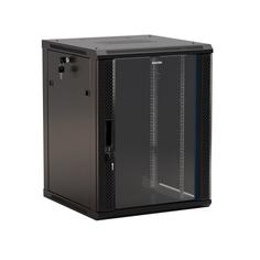 Шкаф настенный 19дюйм 12U 650х600х600мм TWB-1266-GP-RAL9004 стекл. дверь Hyperline 392634