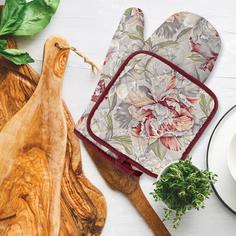 Комплект рогожка (прихватка 18х18, прихватка-рукавица 18х28) "Mia Cara" Душистый пион Тейковский ХБК