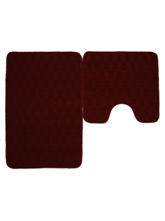Набор ковриков для ванной Kamalak tekstil ECO бордовый 50х50 и 50х80 арт. УКВ-10136
