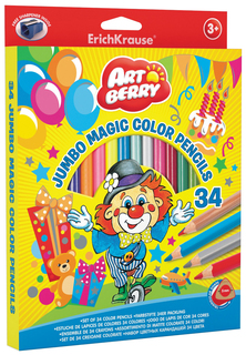 Карандаши цветные ErichKrause Jumbo Magic Color Pencils 34 шт.