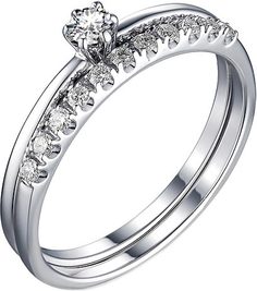 Кольцо из белого золота с бриллиантом р.17,5 Империал К0602-2-220 Imperial