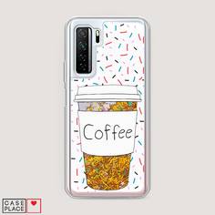 Чехол Awog "Coffee прозрачный стакан" для Honor 30S (Global)