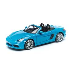 Bburago Машинка металлическая Porsche 718 Boxster, 1:24, синий 18-21087