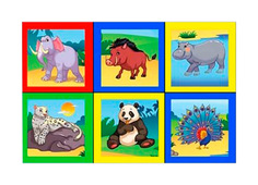 Развивающие кубики с картинками "Животные", 6 шт. Рыжий кот