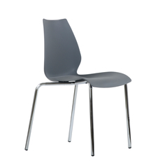 Стул Barneo N-234 Lili хром металл, стопируемый, серый