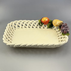 Прямоугольная корзина керамическая Фрукты 34x26 см Ceramiche Orgia