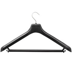 Вешалка-плечики, размер 48-50, пластик, , перекладина, крючки для бретелей, черный, С024 No Brand