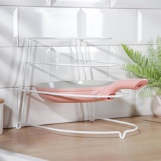 Подставка для хранения сковородок настольная, 3 отделения, белый, 23 x 24 x 27 см Вселенная порядка