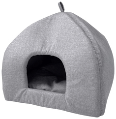 Домик-избушка Homepet Жаккард Melange мягкий светло-серый для собак, кошек 42 x 42 x 50 см