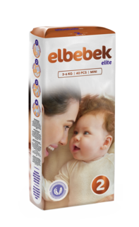 Подгузники детские ELBEBEK MINI (3-6 кг) 40 шт, ELB-MIN3KG40