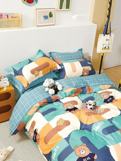 Пододеяльник сатин Milky Garden "Bear/Bear (компаньон)"1,5-спальный на молнии 145x215 см