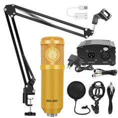Микрофон 2emarket BM800 фантомное питание, кабель XLR, подставка