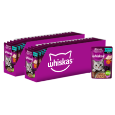Влажный корм Whiskas Мясная коллекция, для взрослых кошек, с кроликом, 56 шт по 75 г