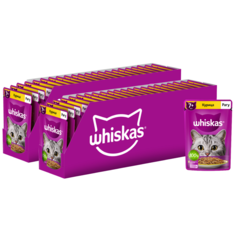 Влажный полнорационный корм Whiskas для кошек старше 7 лет, рагу с курицей, 56 шт по 75 г