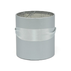 Шляпная коробка без крышки АЙРИС, серебро, 8*9 см