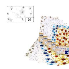 Транспарентная бумага Folia "Звезды", 88104, серебро, 115 г.м², 50,5х70 см