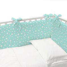 Бортик для кроватки Be2Me Stars light blue 4 предмета поплин