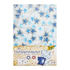 Транспарентная бумага Folia "Цепочка из звезд", 88402, 5 л, голубой, 115 г.м², 23х33 см