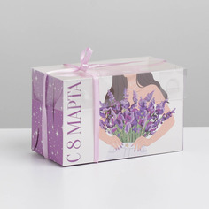 Коробка с PVC крышкой Арт Узор "Лаванда", 7064422, 16*8*10 см