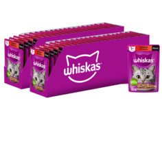 Влажный корм Whiskas для взрослых кошек, желе с говядиной и ягненком, 56 шт по 75 г