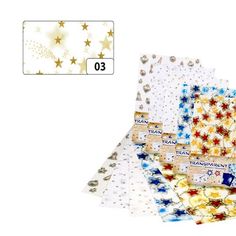 Транспарентная бумага Folia "Звезды", 88103, золото, 115 г.м², 50,5х70 см