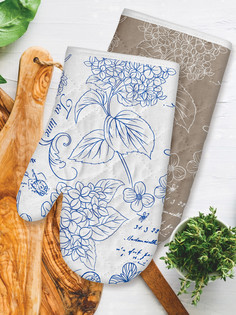 Комплект кухонный рогожка (прихватка-рукавица 18х28, 2 шт) "Mia Cara" Жозефина Тейковский ХБК