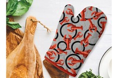 Комплект кухонный рогожка (прихватка-рукавица 18х28, 2 шт) "Романтика" рис 30199-1 Тейковский ХБК