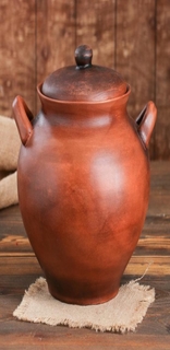 Горшок духовой "Гладкий", красная глина, 5 л