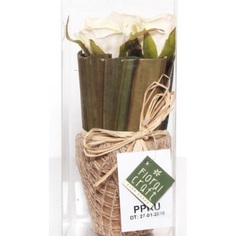 Декоративная композиция "Белые розы"9x20x9 см. Feniks