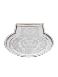 Поднос для самовара с гравирировальным рисунком никелированный Кольчугинский мельхиор