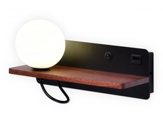 Настенный светильник с выключателем, USB портом и полкой Ambrella Light