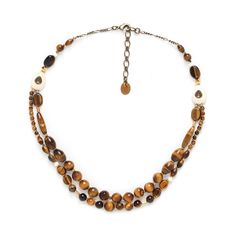 Колье из бижутерного сплава с тигровым глазом 47 см Nature Bijoux NB21.1-15-41460