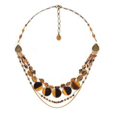 Колье из бижутерного сплава с тигровым глазом 46 см Nature Bijoux NB21.1-15-41461