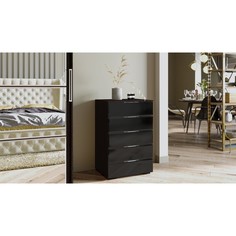 Комод Алекса 602х460х914 венге/лакобель чёрного цвета No Brand