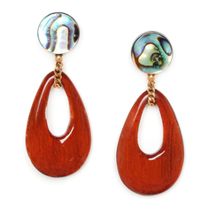 Серьги из бижутерного сплава с гелиотисом/деревом Nature Bijoux NB20.2-12-74859