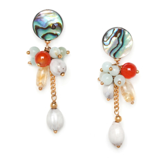 Серьги из бижутерного сплава с гелиотисом/амазонитом Nature Bijoux NB20.2-12-74861