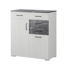 Комод Теана 868х435х1000 ясень анкор светлый/МДФ мрамор дарк No Brand
