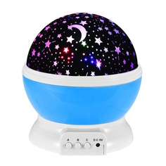Ночник-проектор "Звёздное небо" голубой, крутящийся Risalux