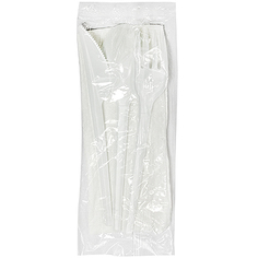 Комплект №4 Pokrov Plast ложка столовая,вилка,нож,салфетка, 300шт