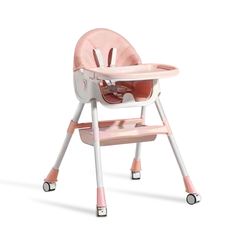Стульчик для кормления Luxmom Q2 светло-розовый