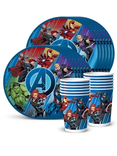 Набор одноразовой посуды ND Play Marvel синий (тарелки 18 см, стаканы - по 12 шт.)
