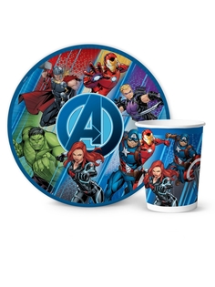 Набор одноразовой посуды ND Play Marvel / Марвел синий (тарелки 18 см, стаканы - по 6 шт.)