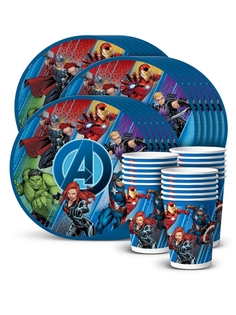 Набор одноразовой посуды ND Play Marvel синий (тарелки 18 см, стаканы - по 18 шт.)