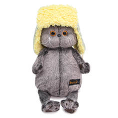 Мягкая игрушка Budi Basa Кот Басик в стеганой шапке-ушанке, 30 см