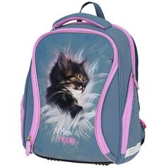 Ранец Berlingo Nova Meow friend 37*28*18 см серый 336322