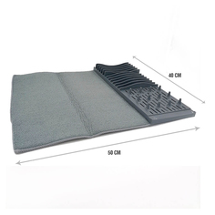 Органайзер для посуды Unigood комбинированный с ковриком серый 40 х 50 см