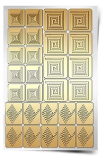 Трафарет для дизайна ногтей Trafaretto Спирали квадрат