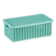 Коробка Idea Вязание М 2369 с крышкой фисташковый 3 л 15 х 27 х 9,5 см