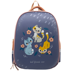 Ранец ArtSpace School Friend Kittens 39*30*18 см, пенал, мешок для обуви серый 334525