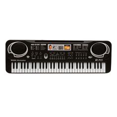 Детский синтезатор с микрофоном Electronic Keyboard 61 клавиша черный 555506 No Brand